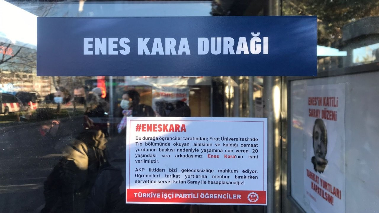 İzmir'de bir durağa Enes Kara'nın ismi verildi