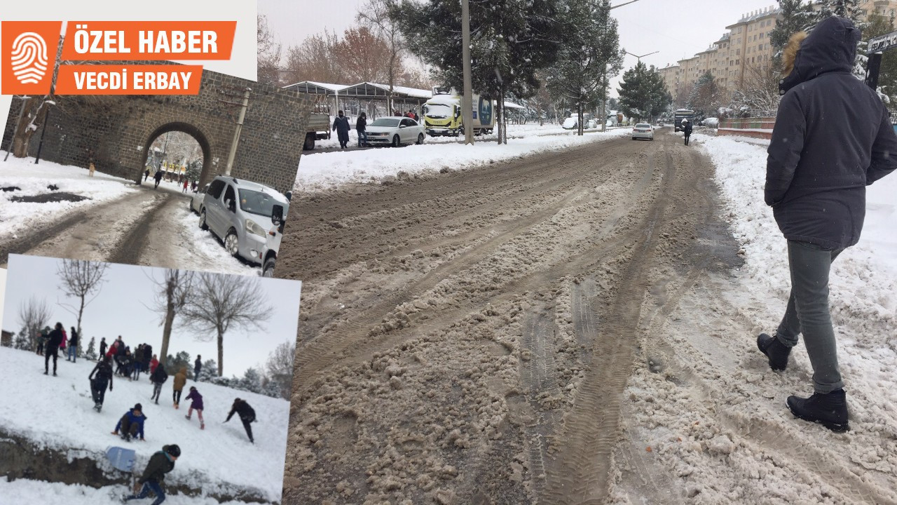 Diyarbakır’a kar yağdı, sadece çocuklar ve çiftçiler sevindi