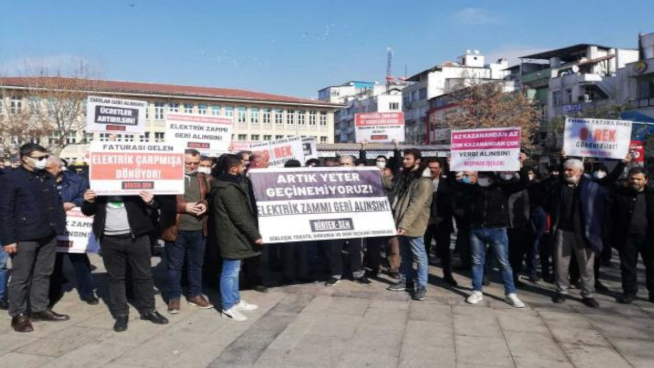 BİRTEK-SEN Antep'te faturaları protesto etti