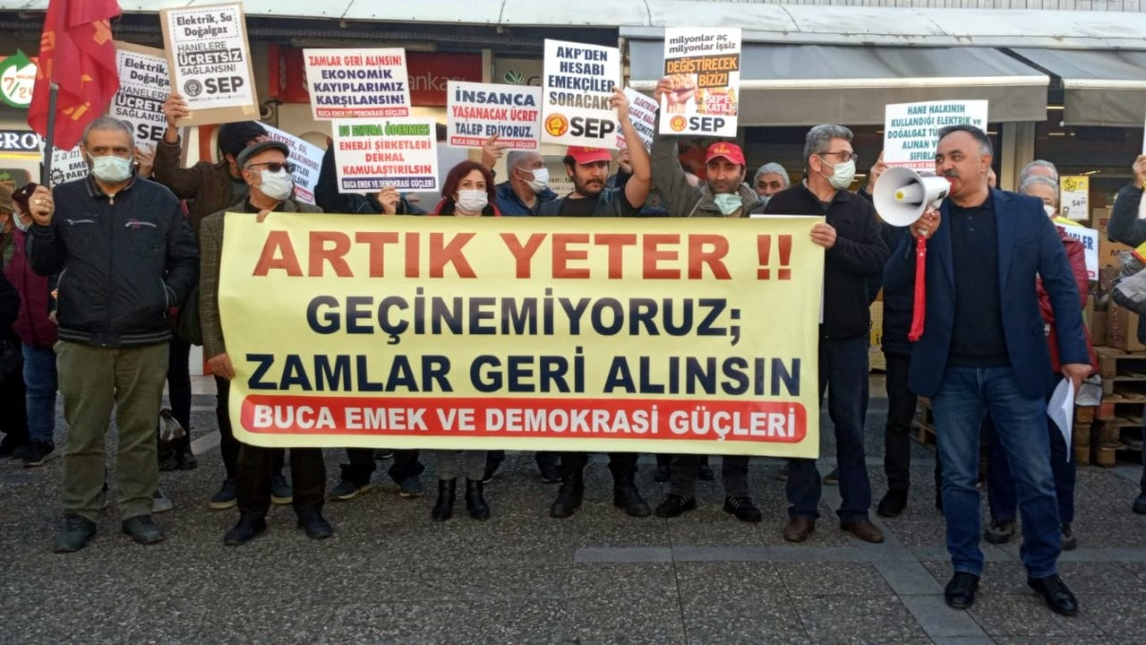 İzmir'de zamlar protesto edildi: Halkın sefalete sürüklenmesine izin vermeyeceğiz