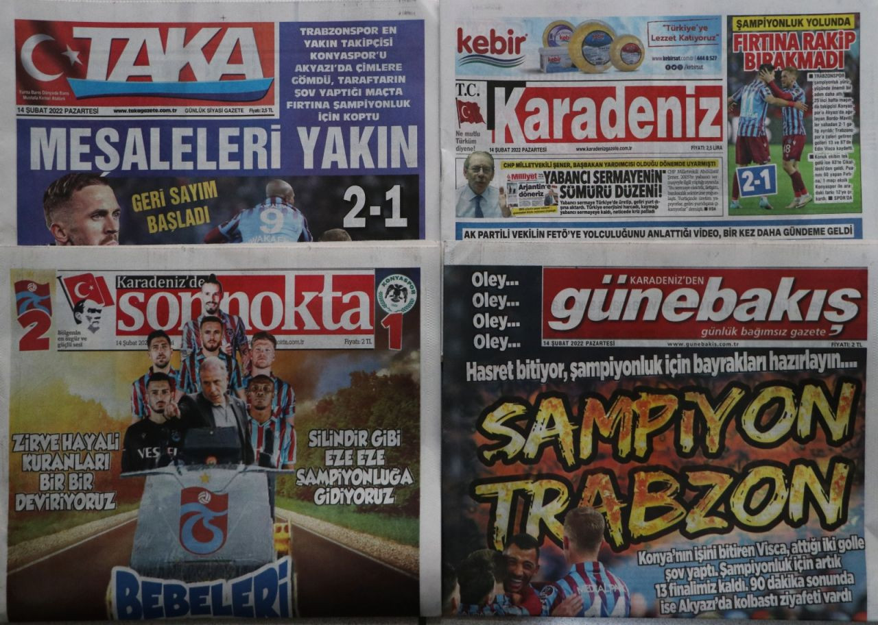 Trabzonspor'un galibiyeti yerel basında: 'Şampiyonluk ilacı Viscavak' - Sayfa 1
