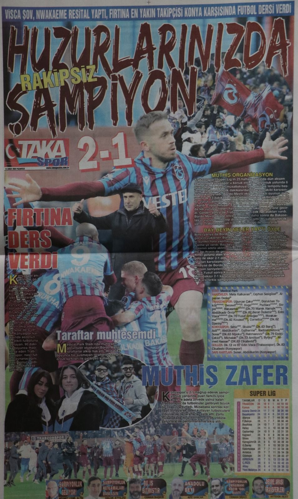 Trabzonspor'un galibiyeti yerel basında: 'Şampiyonluk ilacı Viscavak' - Sayfa 3