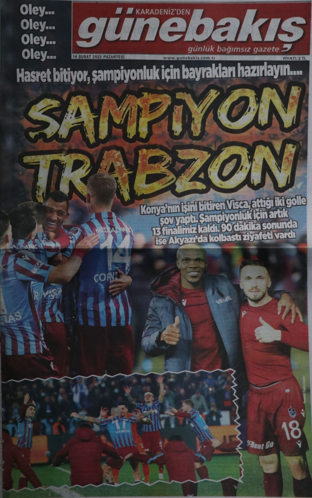 Trabzonspor'un galibiyeti yerel basında: 'Şampiyonluk ilacı Viscavak' - Sayfa 4