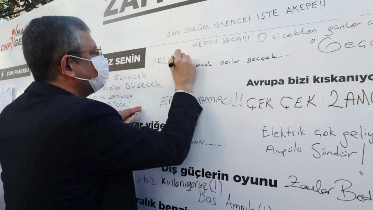 CHP'li Özel 'Zam Duvarı'na yazdı: Ampül sönecek acılar geççek