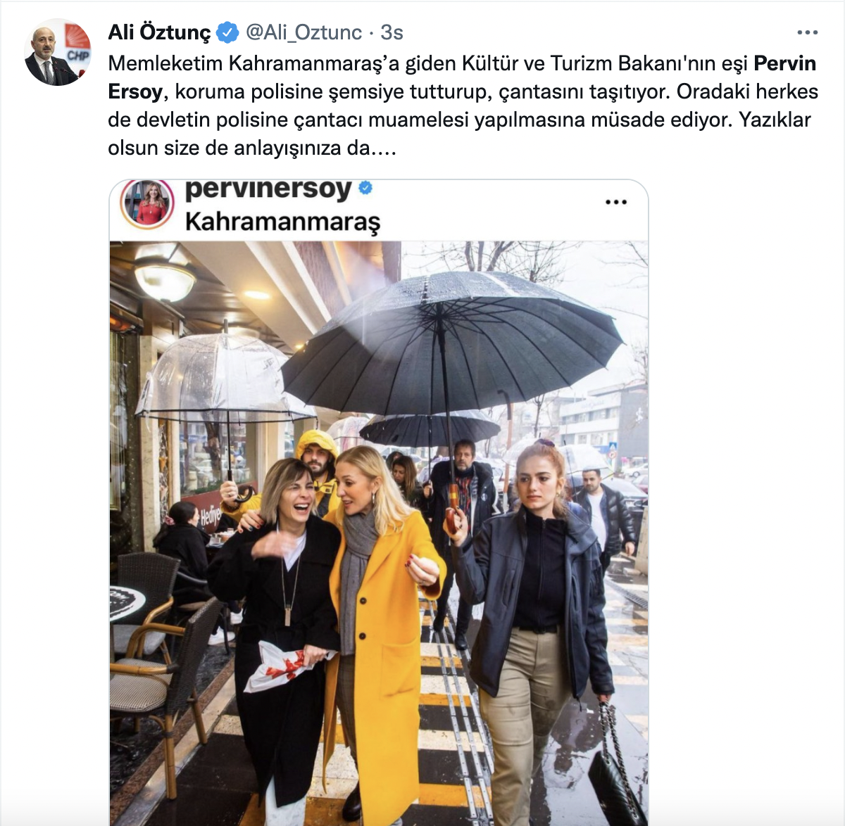 Bakan Mehmet Nuri Ersoy'un eşi Pervin Ersoy'un koruma polisine şemsiyesini ve çantasını taşıtması gündem oldu - Sayfa 4