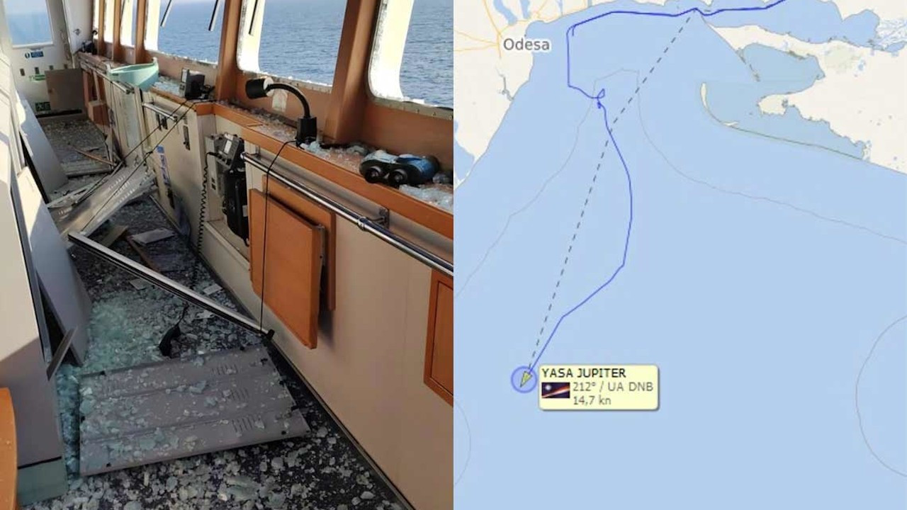 Odessa açıklarında Türk iş insanına ait gemiye bomba isabet etti