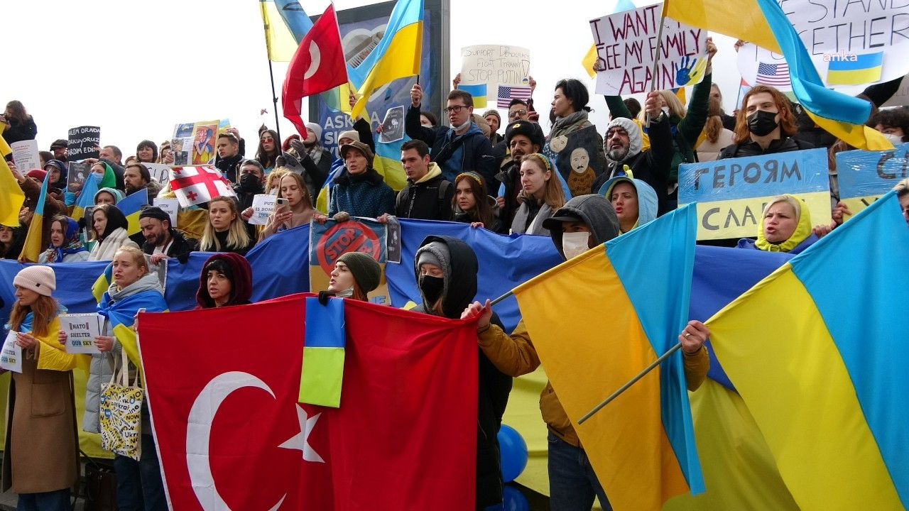 İstanbul'da yaşayan Ukraynalılardan protesto