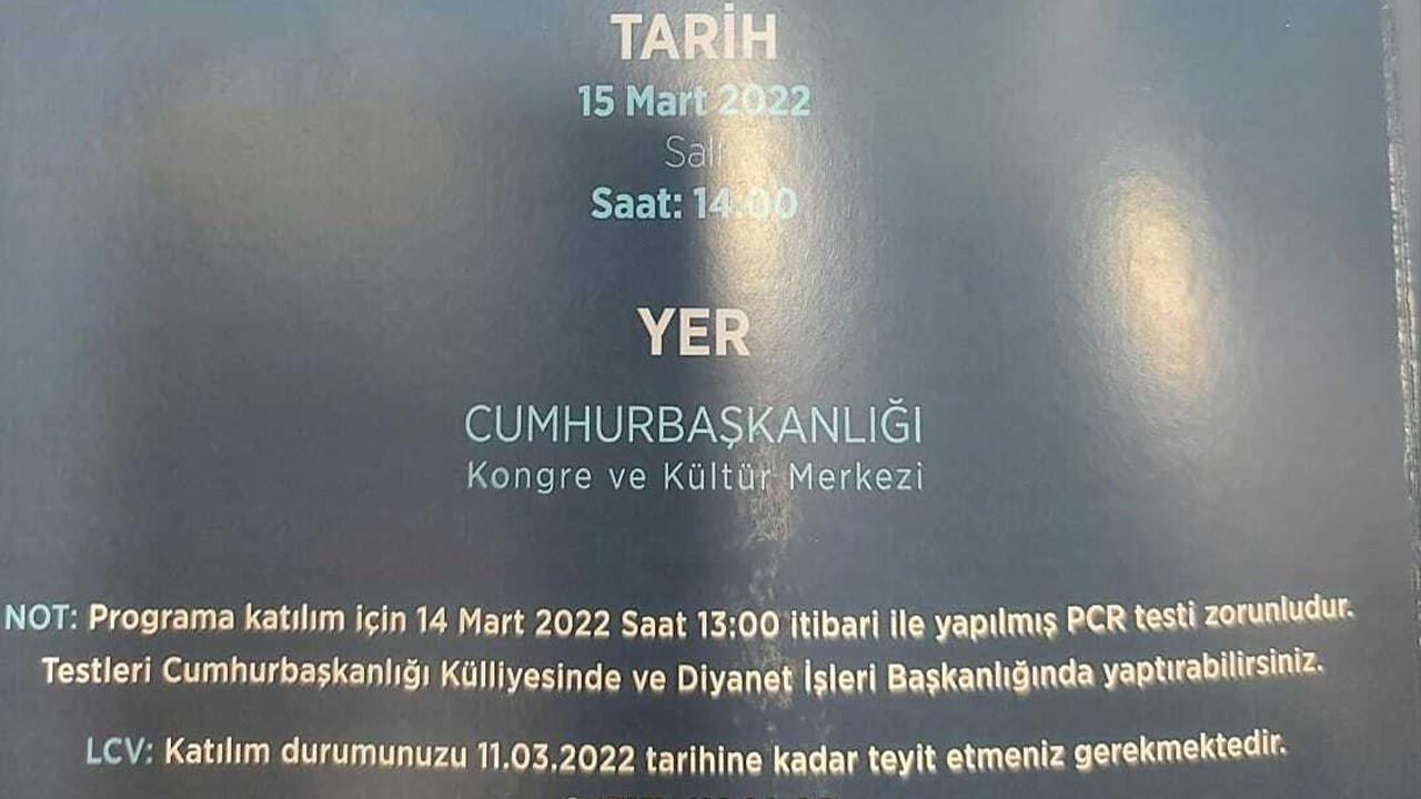 Erdoğan'ın katılacağı etkinliğe PCR testi şartı getirildi