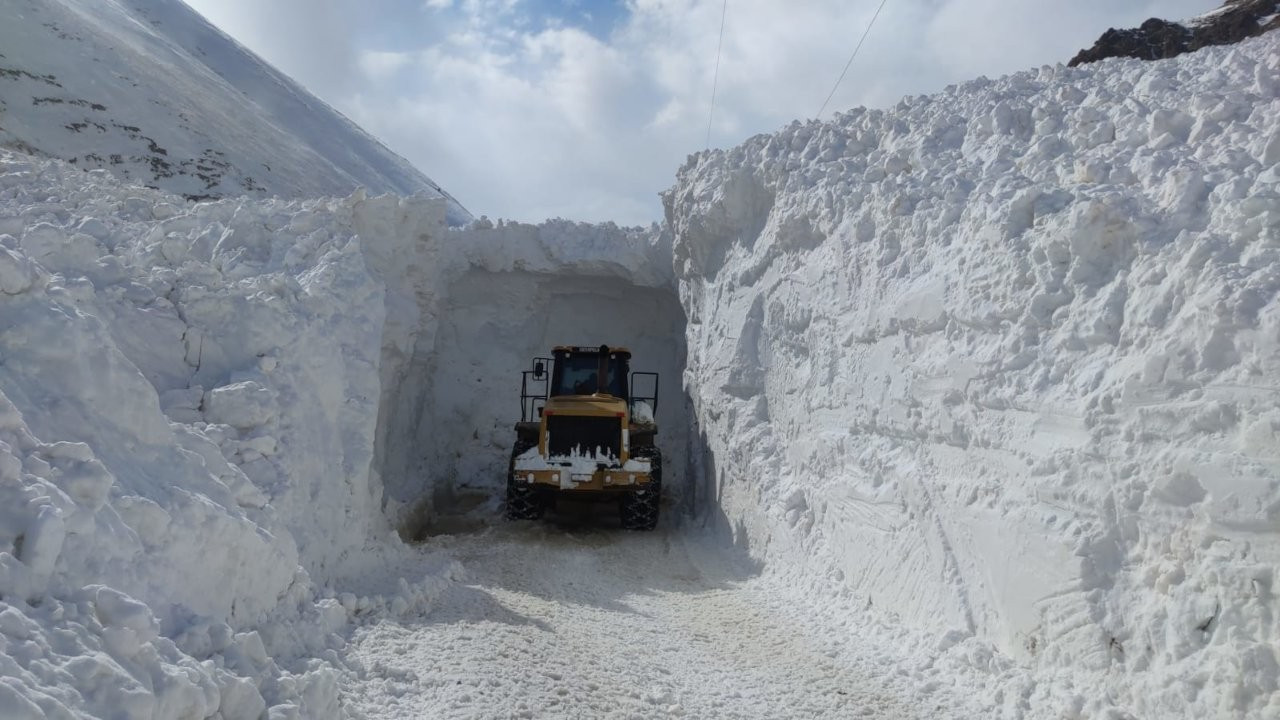 Başkale'de mahalle yollarına çığ düştü