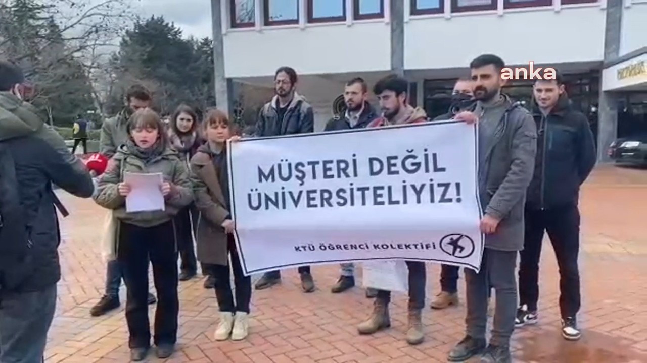 Karadeniz Teknik Üniversitesi'nde yemekhane zamları protesto edildi