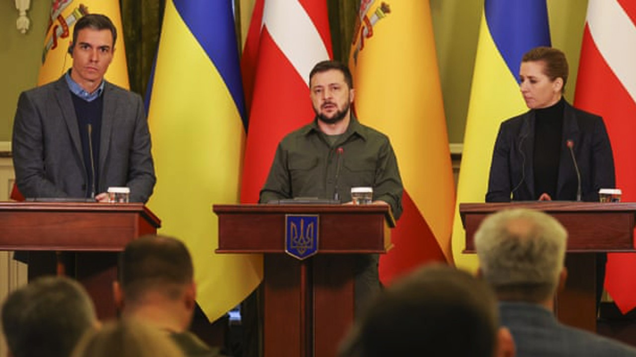İspanya ve Danimarka başbakanları Kiev'de: Ek silah yardımları masada
