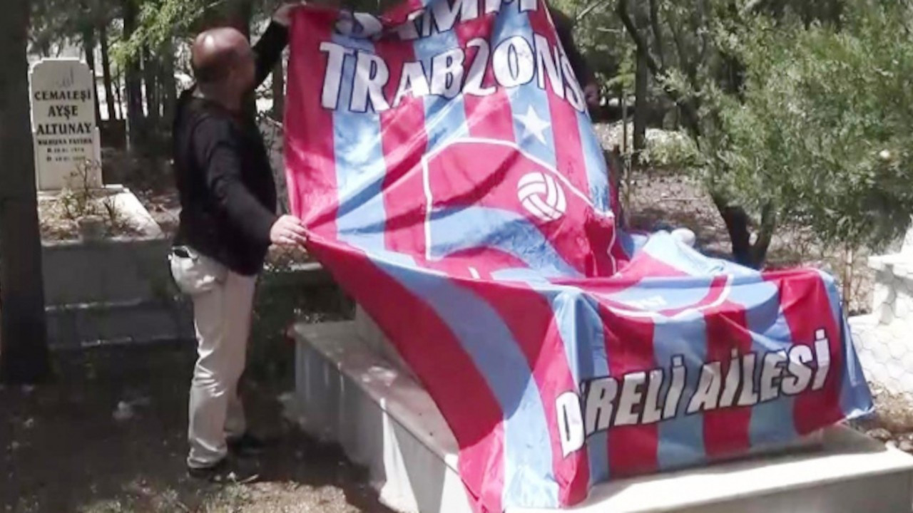 Fenerbahçe taraftarından Trabzonsporlu arkadaşın mezarına bayrak