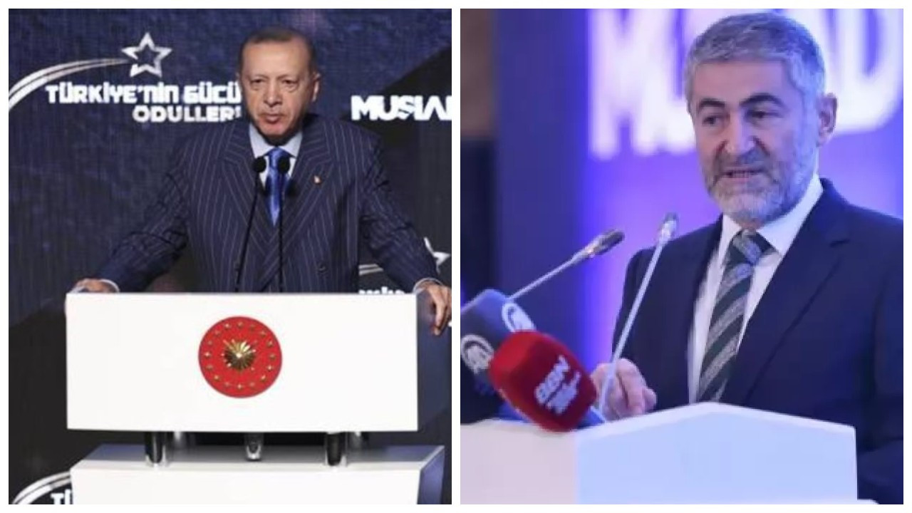 Erdoğan konuşurken Nureddin Nebati esnedi