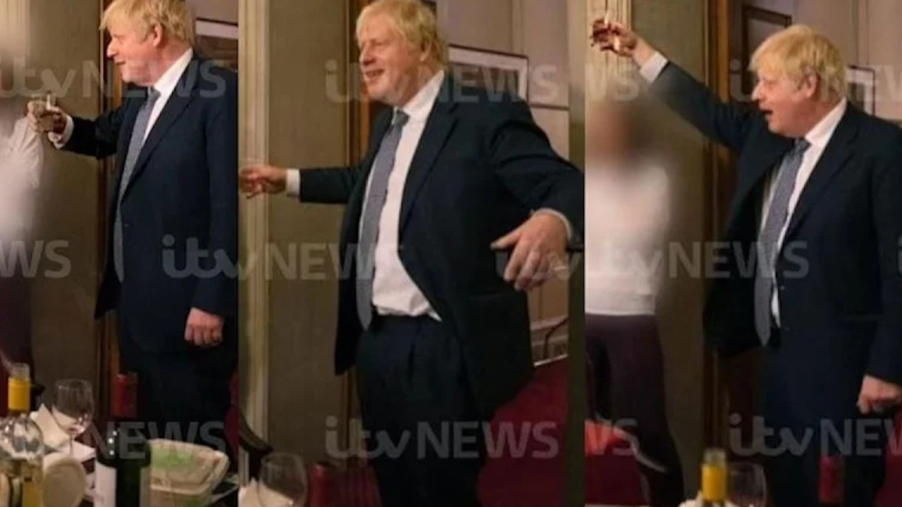 Boris Johnson'ın 'korona partisi' görüntüleri ortaya çıktı