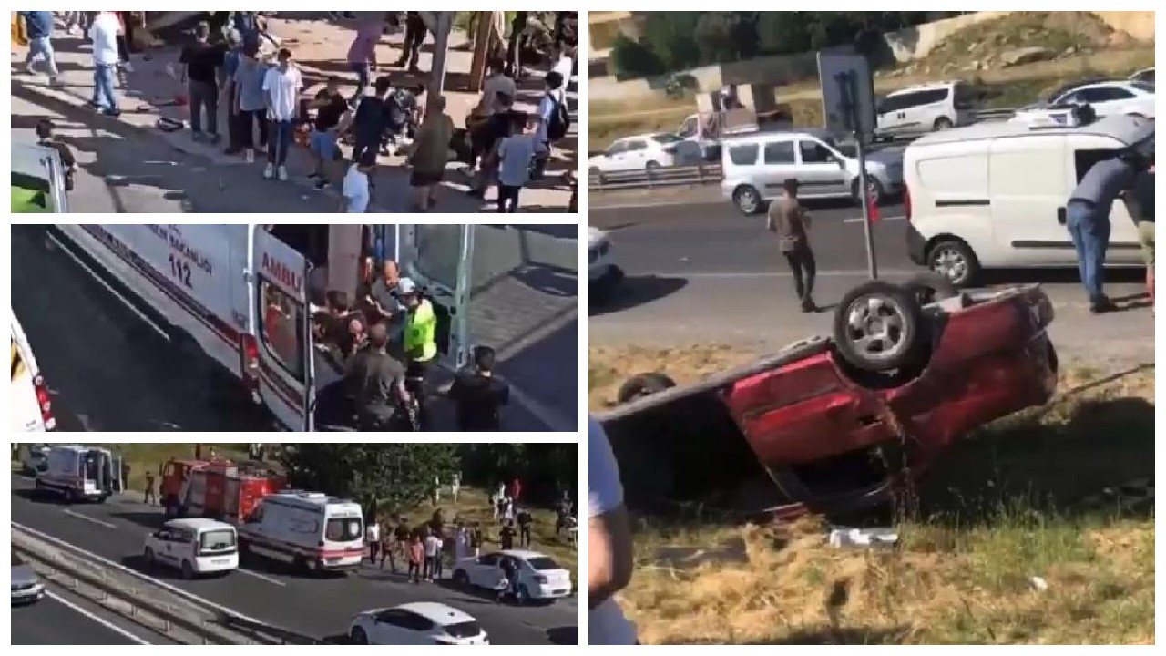 Takla atan otomobil durağa girdi:  1 kişi öldü, 10 kişi de yaralandı