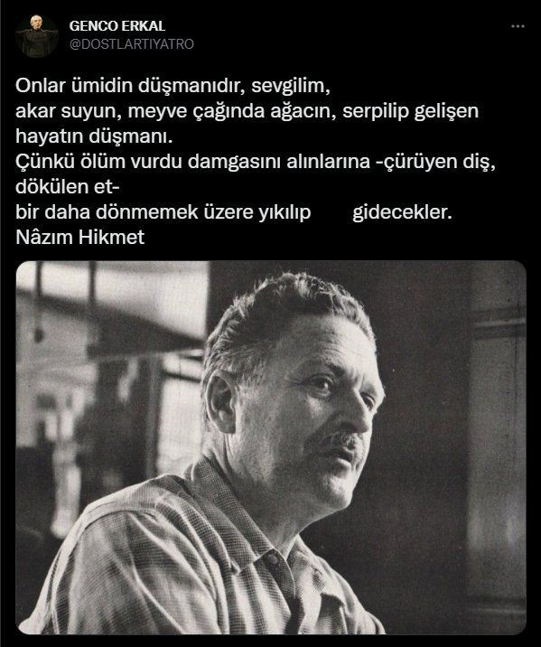 Sanatçı ve siyasetçilerden Nazım Hikmet mesajları: Elbet bitecek güneşe hasret günler... - Sayfa 1