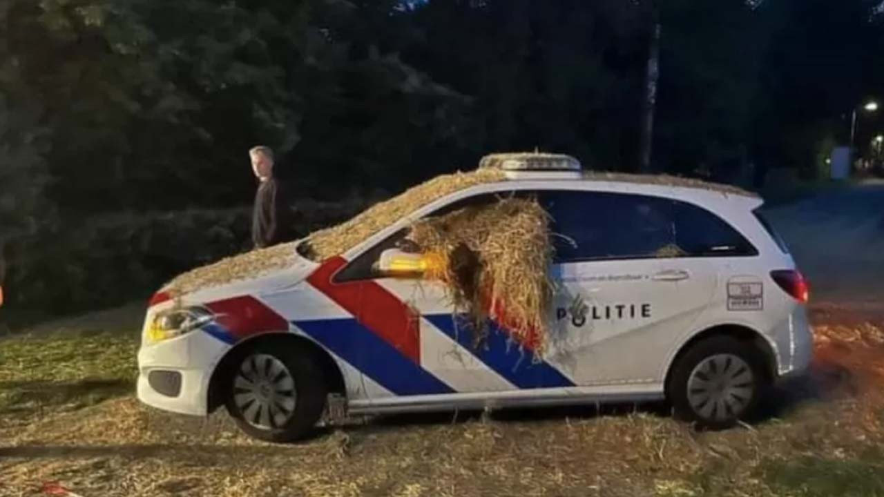 Hollanda'da çiftçiler bakanın evinin önüne hayvan gübresi döktü