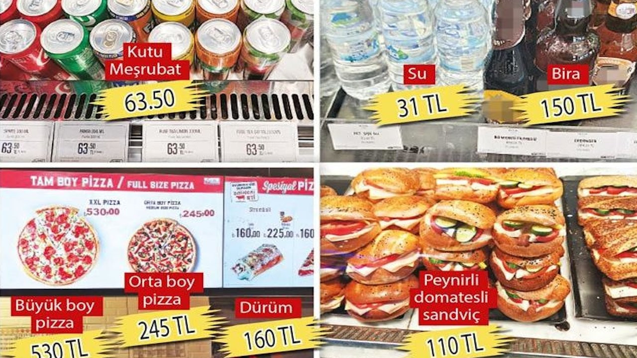 Havalimanında fiyatlar kanatlandı: Sandviç 110, pizza 530 lira