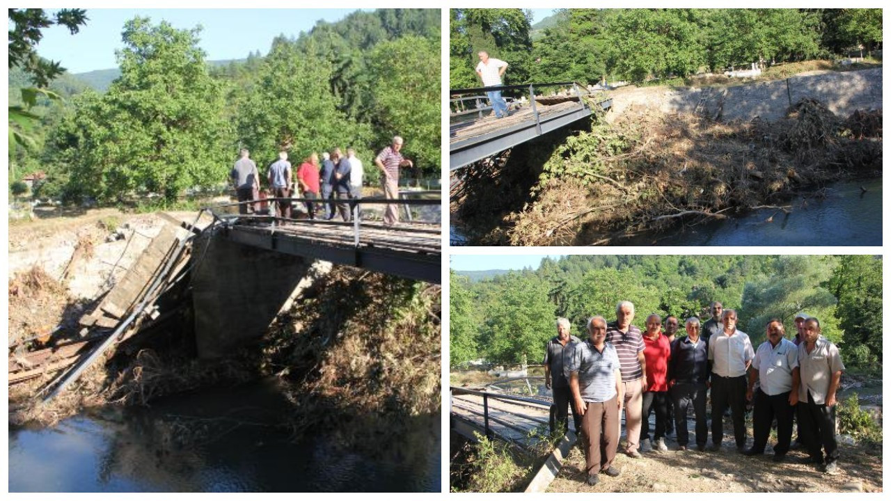 Kastamonu’da tadilat bekleyen köprü sel nedeniyle yıkıldı