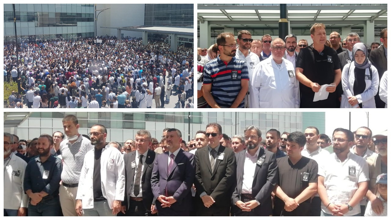 Konya’da yüzlerce doktor Şehir Hastanesi önünde toplandı: 'Sağlıkta şiddet artık sağlıkta katliama dönüştü'