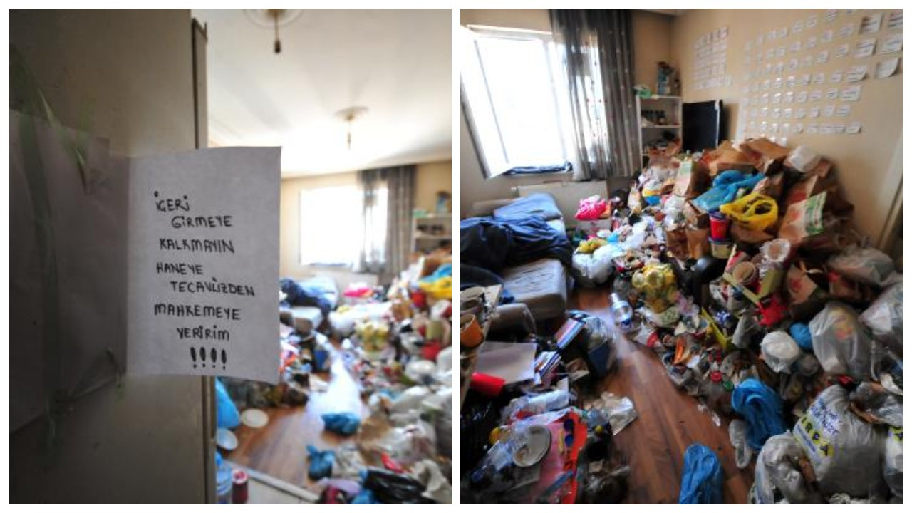 Boşaltılmak istenen çöp evde  1 yıldır odada kilitli bir çocuk bulundu