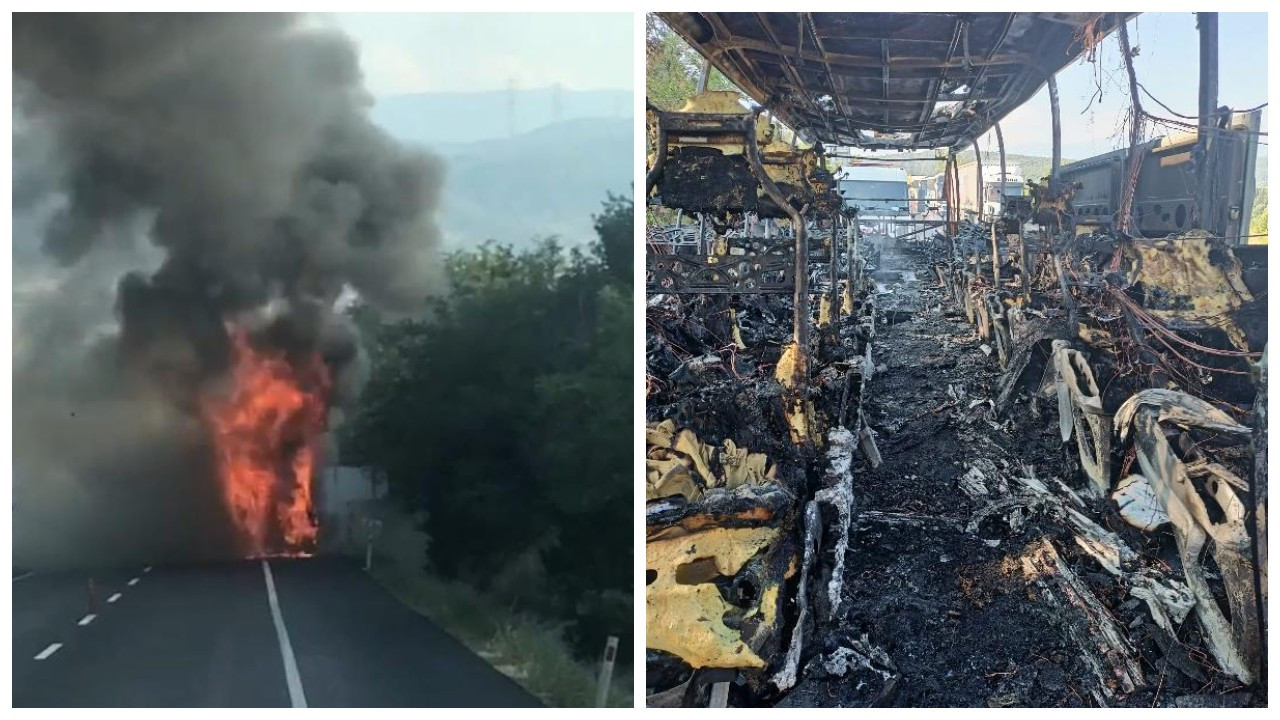 Bursa'da yolcu otobüsünde yangın: 40 yolcu tahliye edildi