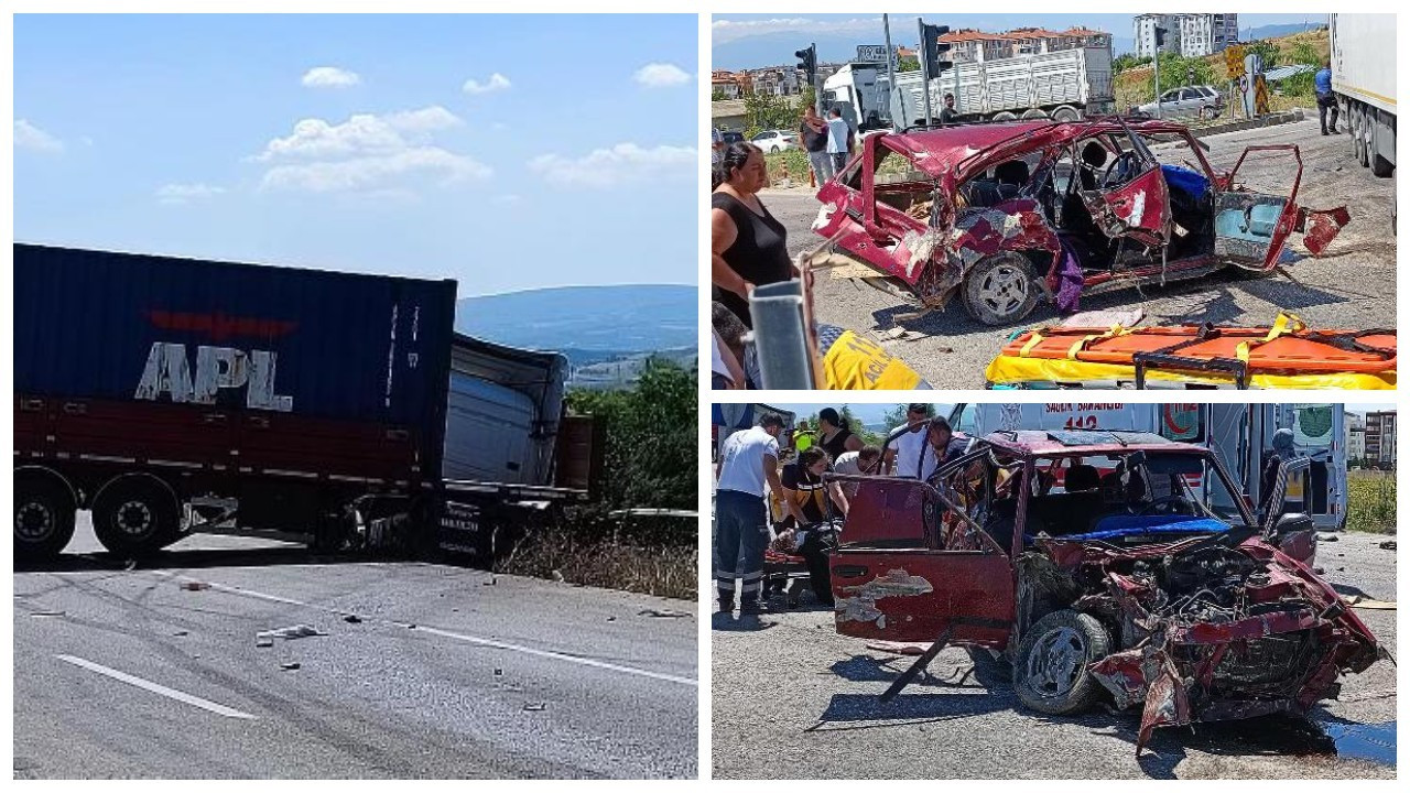 Bursa'da tır ile otomobil çarpıştı: 1 ölü, 3 yaralı