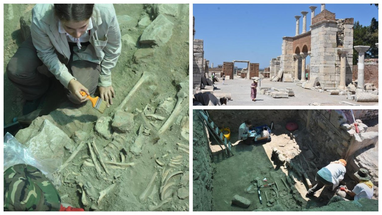 Ayasuluk kazılarında bulunan yeni iskeletler ilk kez görüntülendi