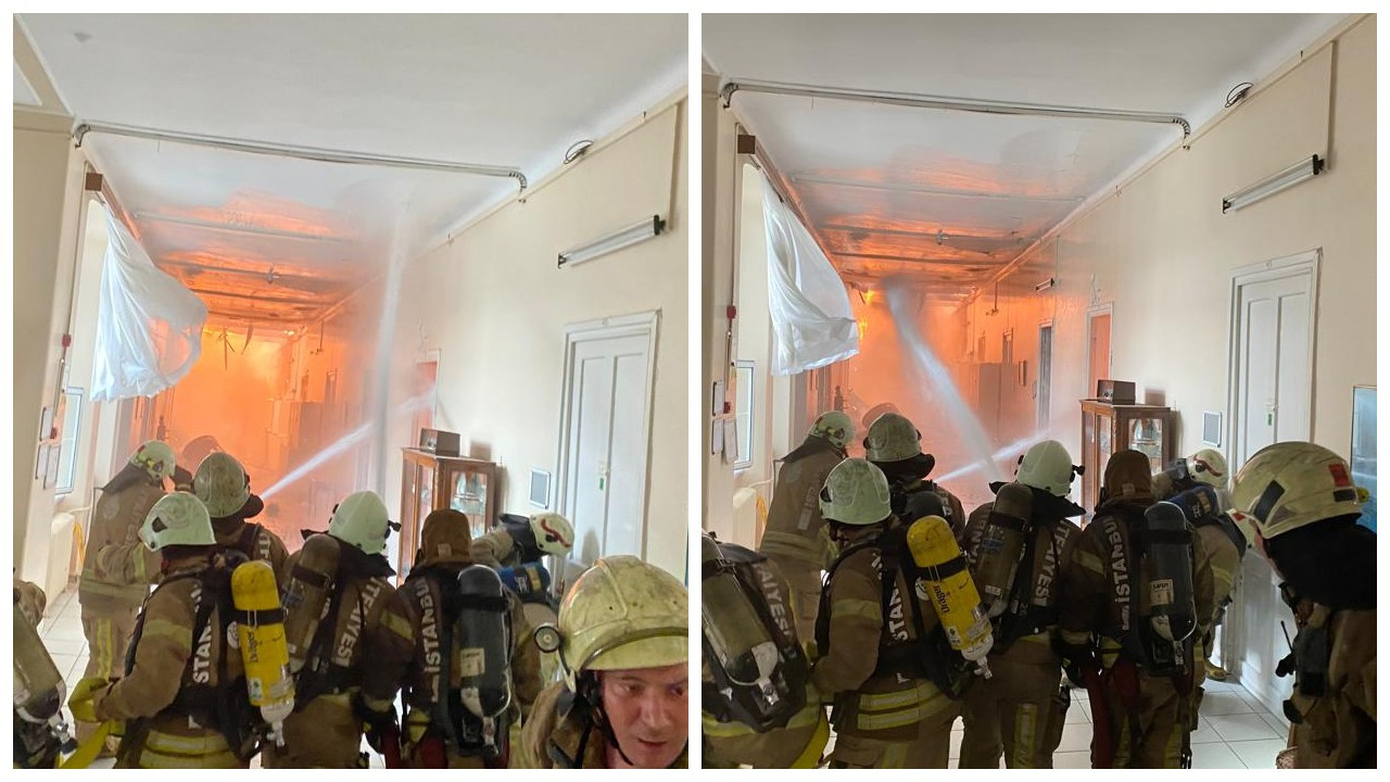 Zeytinburnu'nda hastane yangınında hasar büyük: İçeriden görüntülendi
