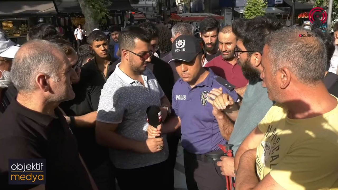 Sokak röportajı yapanlara polis izin vermedi
