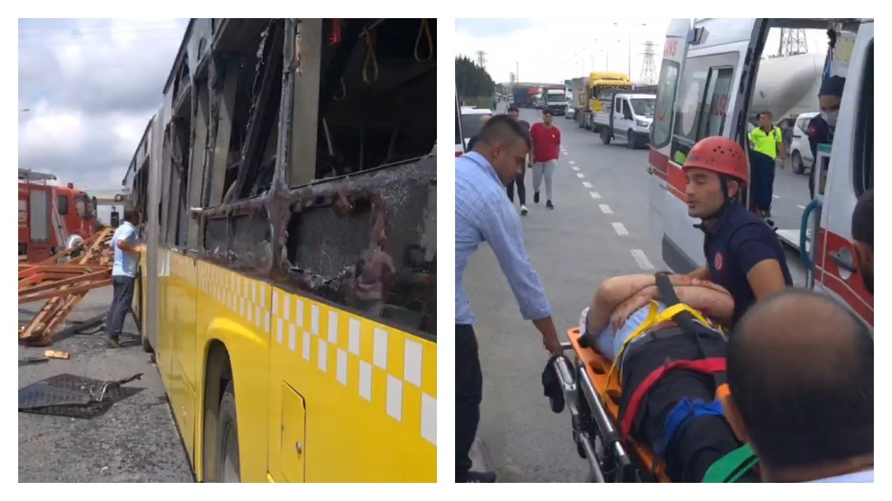 Arnavutköy'de demir yüklü kamyon İETT otobüsüne çarptı: 5 yaralı