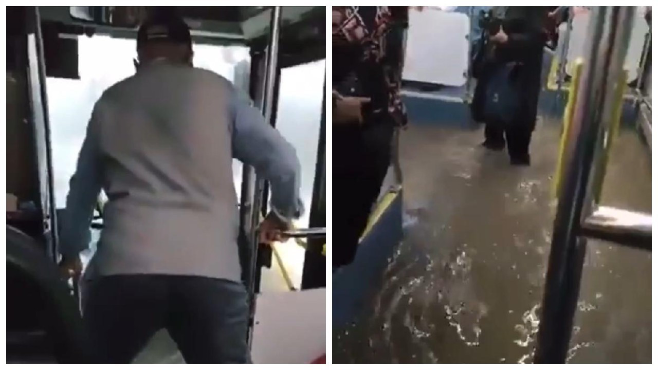 Üsküdar'da İETT otobüslerini su bastı