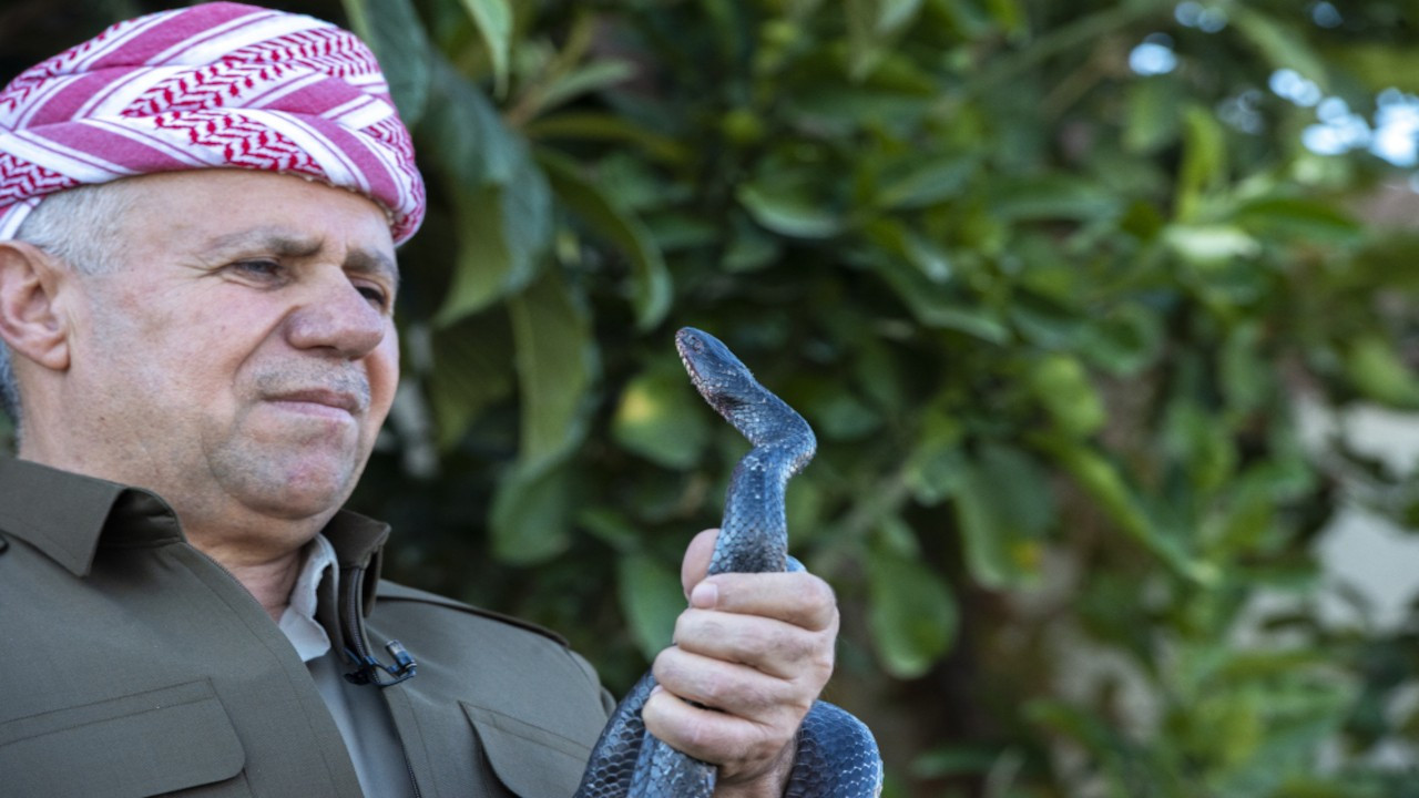 Kürdistanlı Emin, evinde 60 yılan besliyor