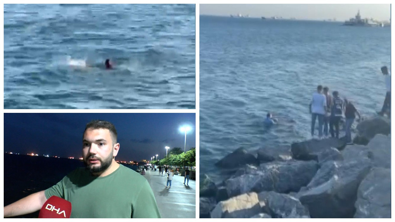 'Ölmek istiyorum' diyerek denize atlayan kişiyi kurtardı