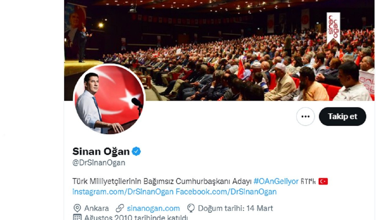 Sinan Oğan cumhurbaşkanı adaylığını sosyal medyadan duyurdu