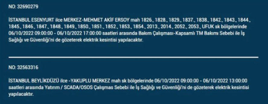 BEDAŞ duyurdu: İstanbul'da bugün elektrik kesintisi yaşanacak ilçeler - Sayfa 2