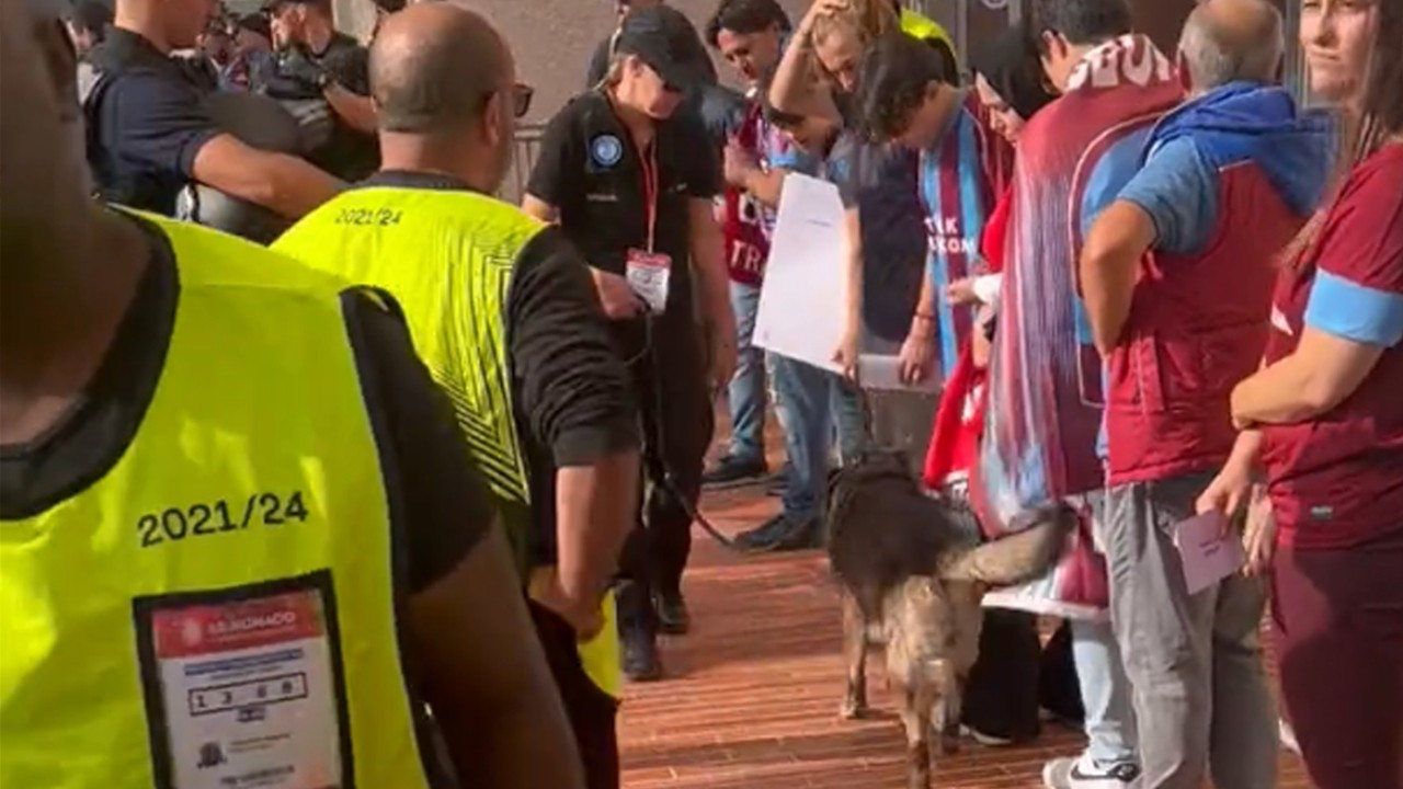Fransız polisinden Trabzonspor taraftarına köpekli arama