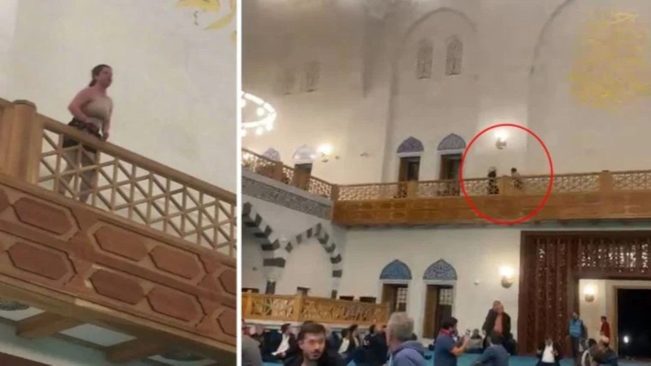 Camideki cemaate bağırdı, gözaltına alındı