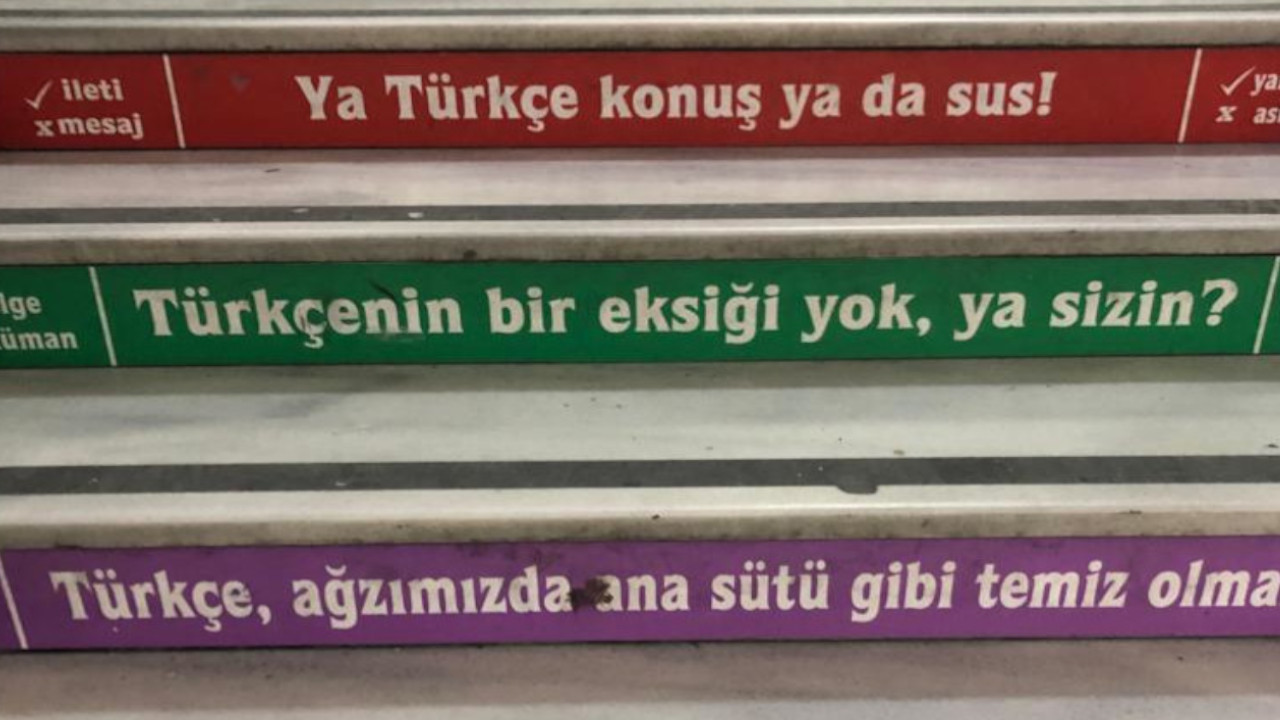 Bursa'da okul merdiveni: Ya Türkçe konuş ya da sus
