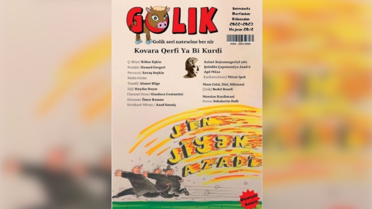 Kürtçe mizah dergisi Golik'ten ‘Jin, jiyan, azadî’ kapağı