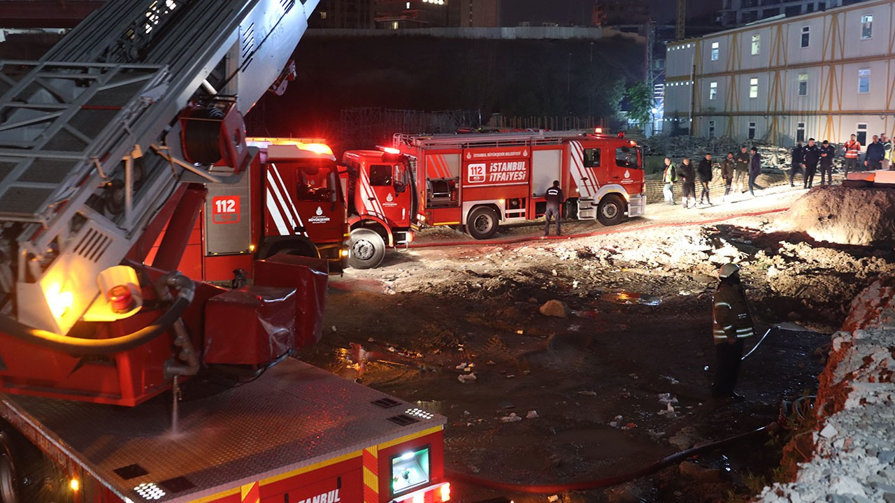Ümraniye'de şantiyede yangın: Bir işçi öldü