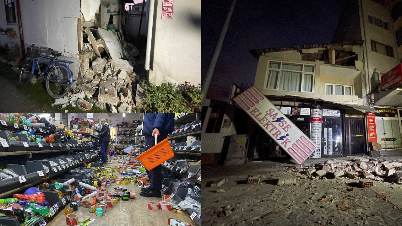 Düzce'de depremden ilk görüntüler