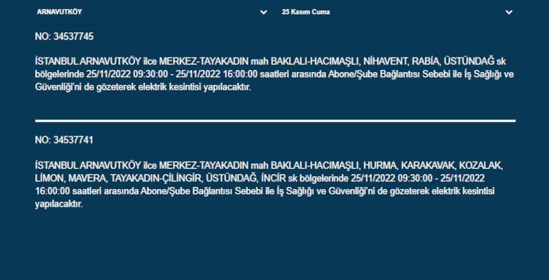 BEDAŞ bugün için duyurdu: İstanbul'un 18 ilçesinde elektrik kesilecek - Sayfa 2