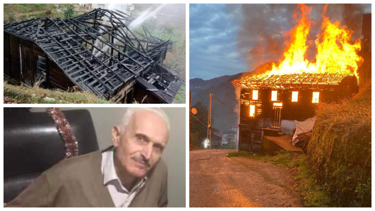 Trabzon'da iki katlı ahşap ev yandı: Bir kişi öldü