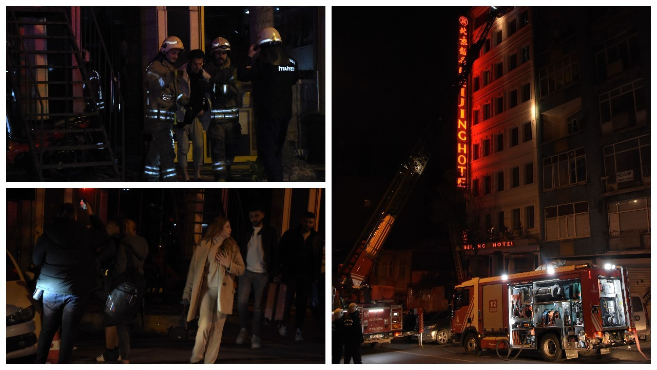 Şişli'de 8 katlı otelde yangın