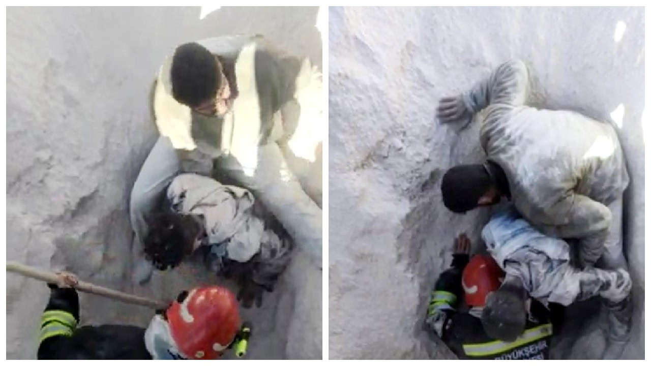 Kum altında kalan 18 yaşındaki işçi 30 dakikada kurtarıldı