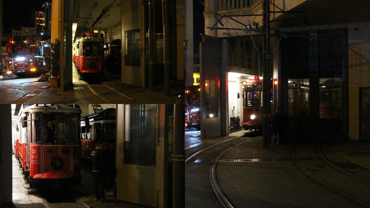 Taksim'de 2 görevli tramvay atölyesinde mahsur kaldı