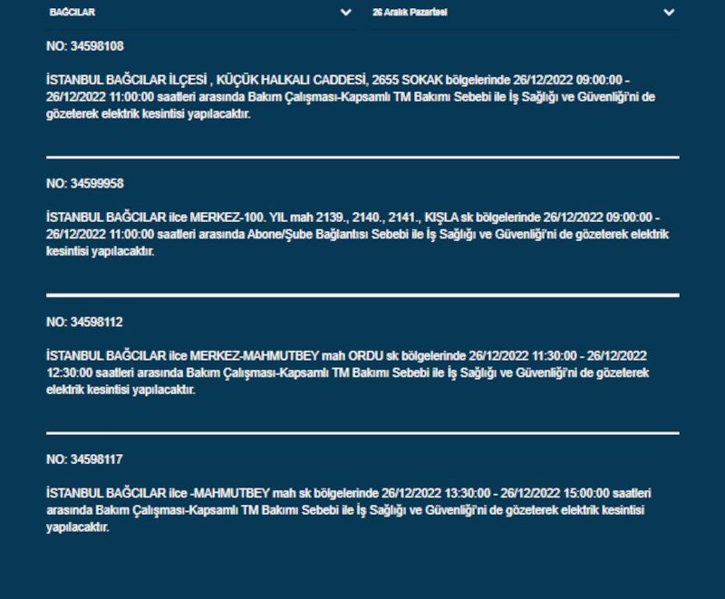 BEDAŞ'tan 'pazartesi' uyarısı: İstanbul'da 22 ilçede elektrik kesintisi - Sayfa 4