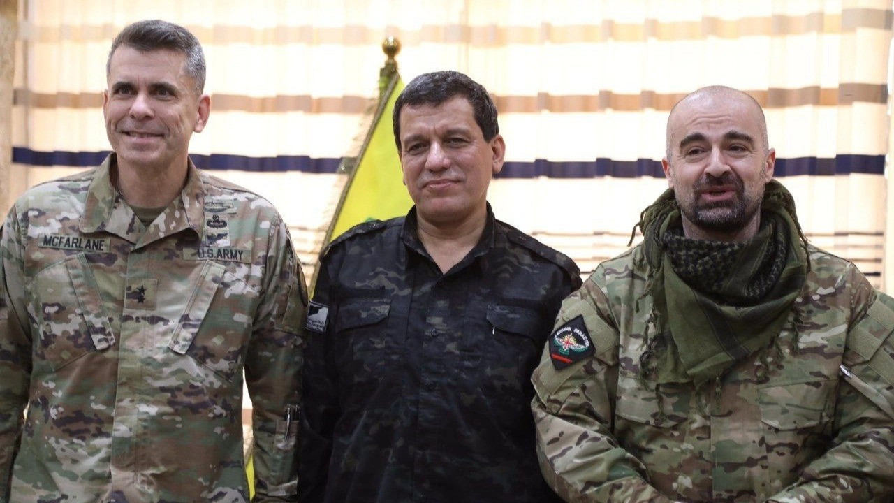 Bafil Talabani, Mazlum Abdi ve General MacFarlane'nin Rojava buluşması