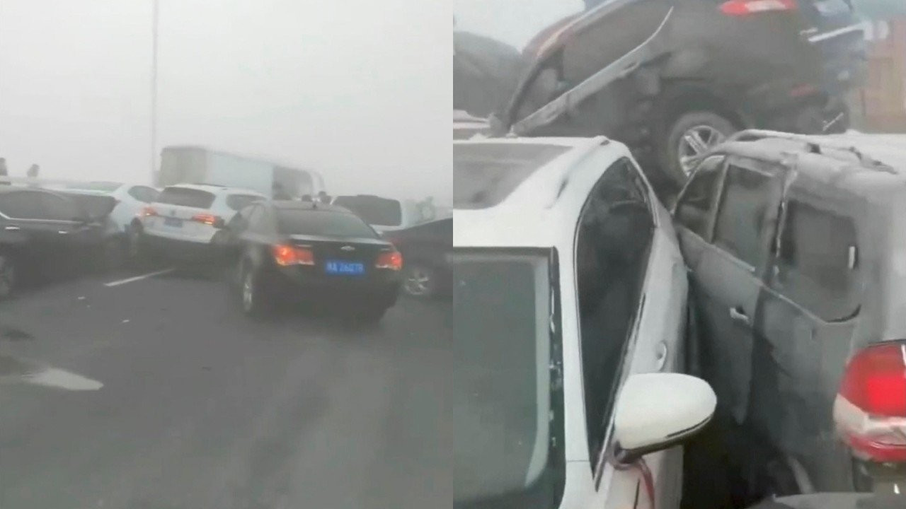 Çin'de 200 araç birbirine girdi: Yaralılar mahsur kaldı